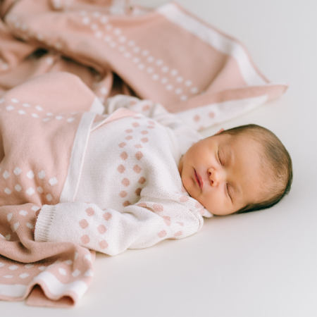 Manta para bebés recién nacidos en hojaldre de polvo rosa -  España